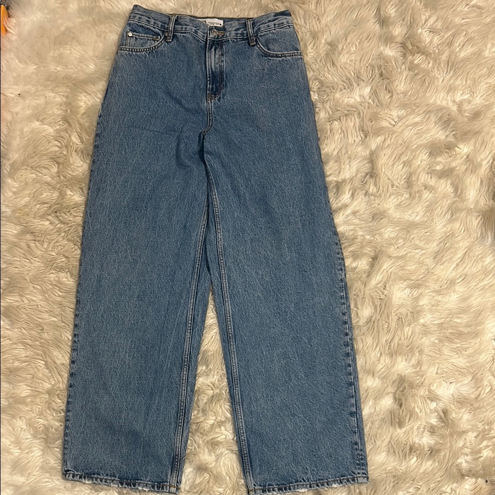 Zara Blue Wide Leg High Waisted Jeans Classic Denim Women’s Size 4